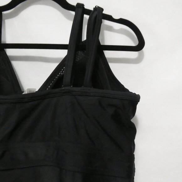 CACTUS | 1X | Elegant Black Tankini | Mesh Side and Upper Panels - Picture 10 of 13